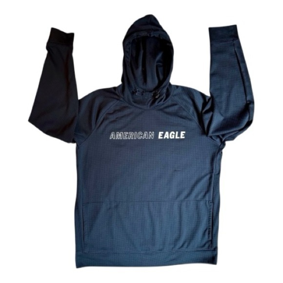 American Eagle Outfitters Other - American Eagle Outfitters Black Hoodie XL Flex Branded Logo